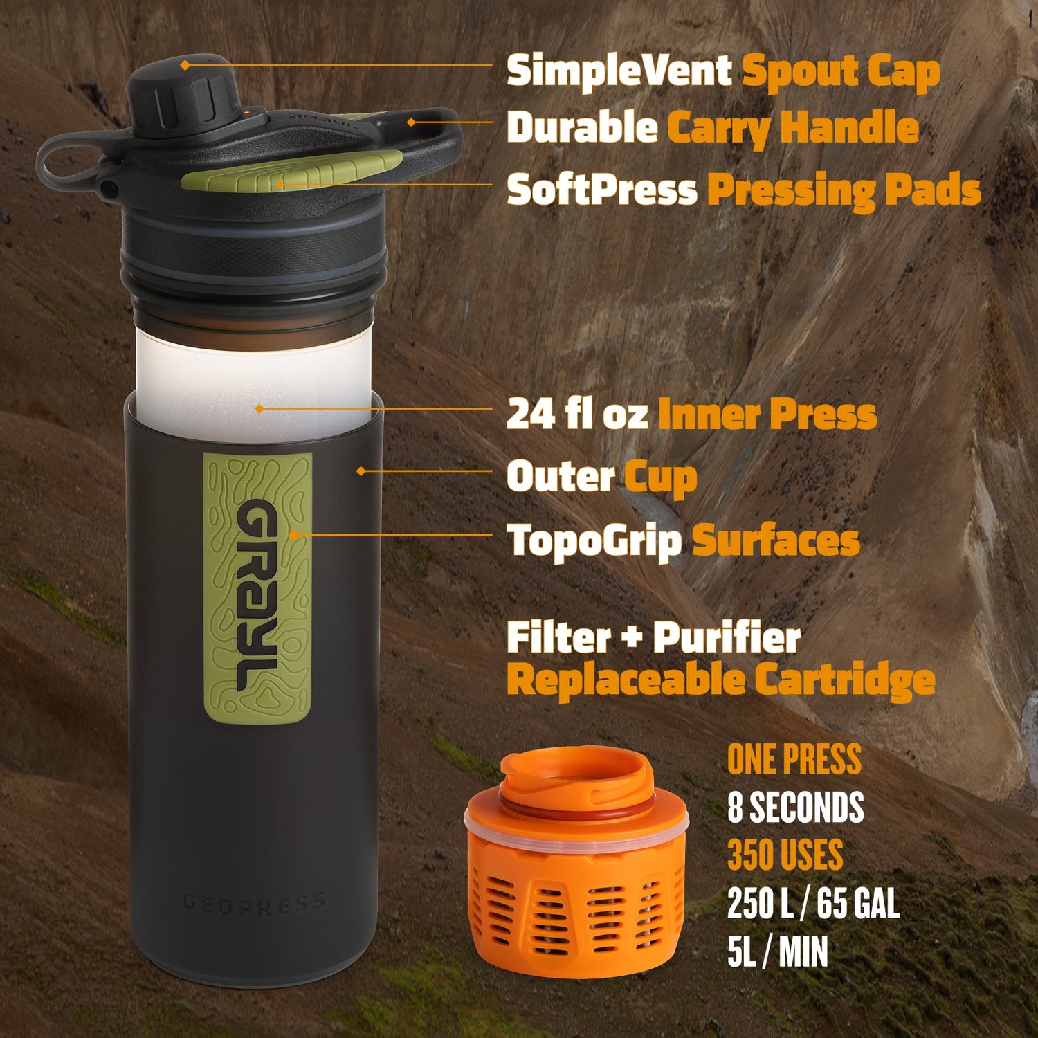 24oz GeoPress® Purifier - Nature