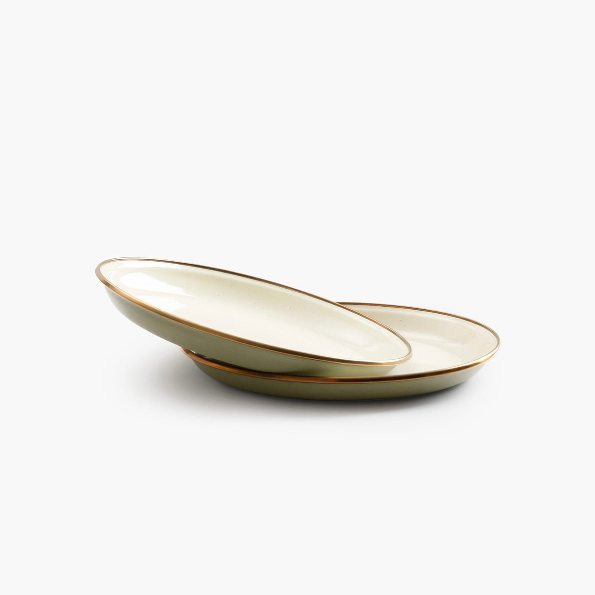 Enamelware 2-Tone Dining Collection - Olive Drab
