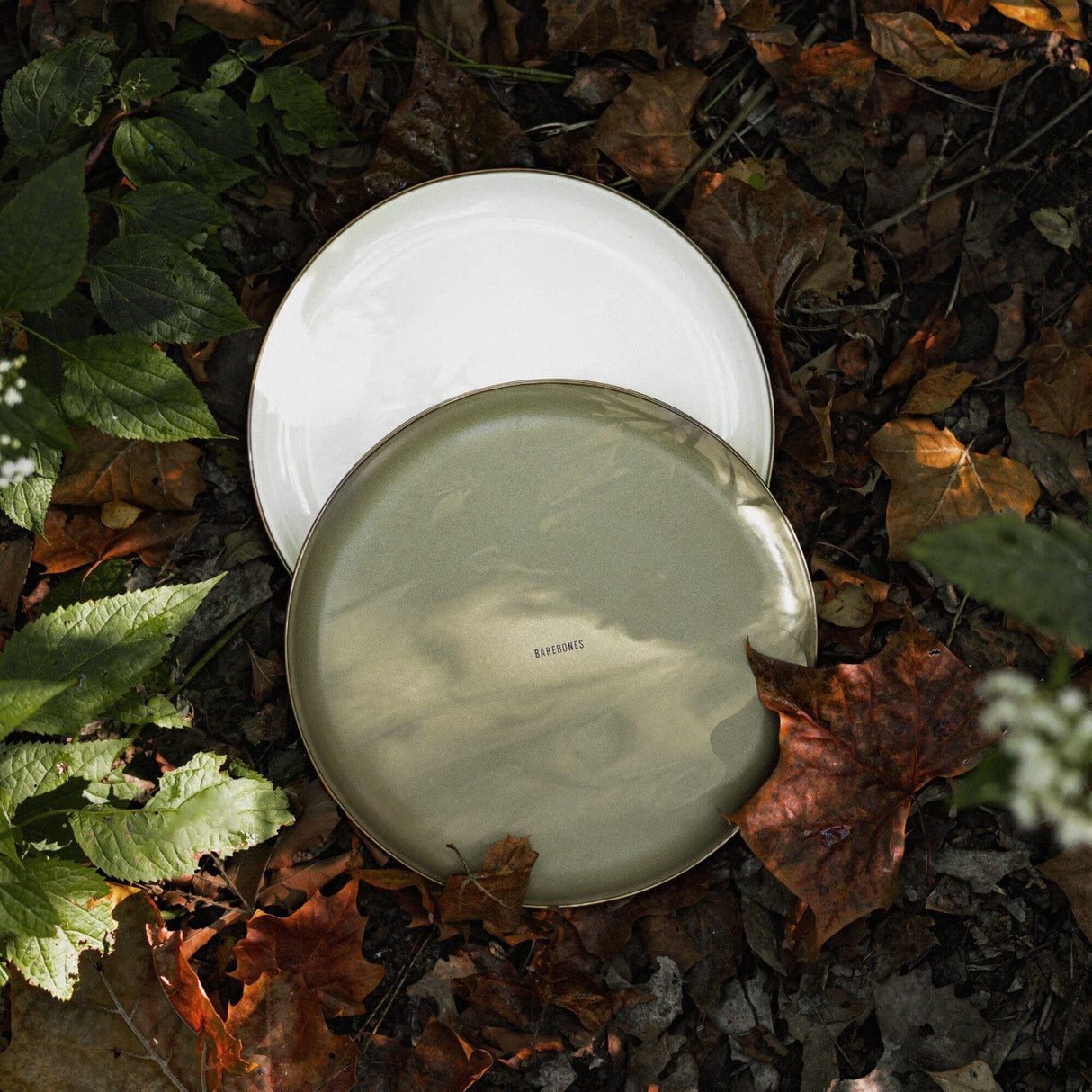 Enamelware 2-Tone Dining Collection - Olive Drab