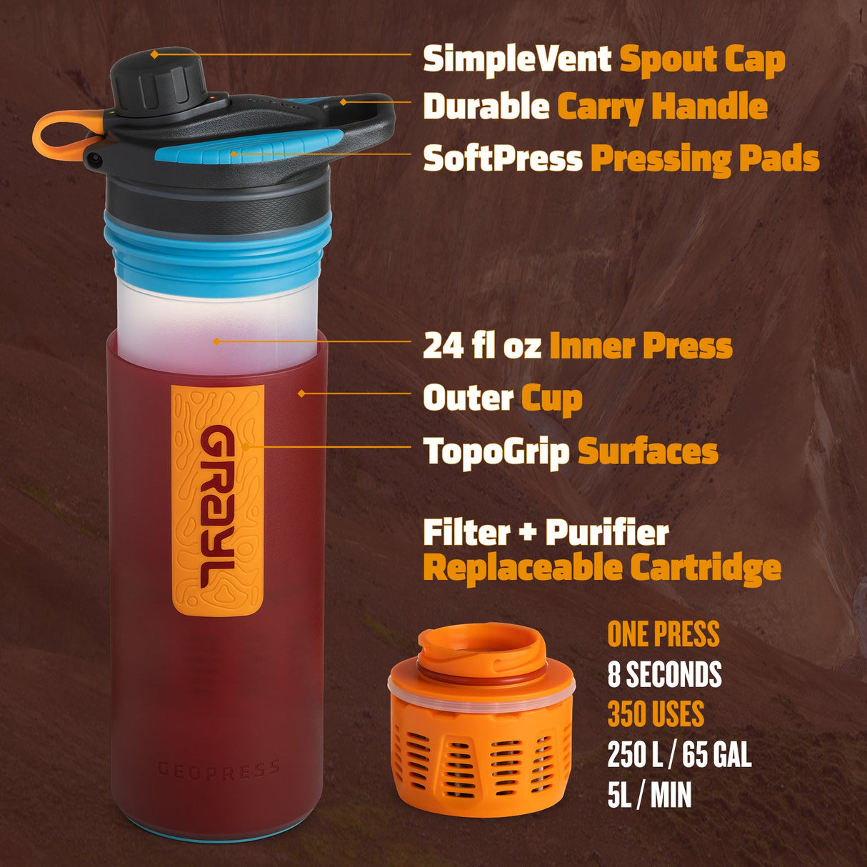 24oz GeoPress® Purifier - Nature