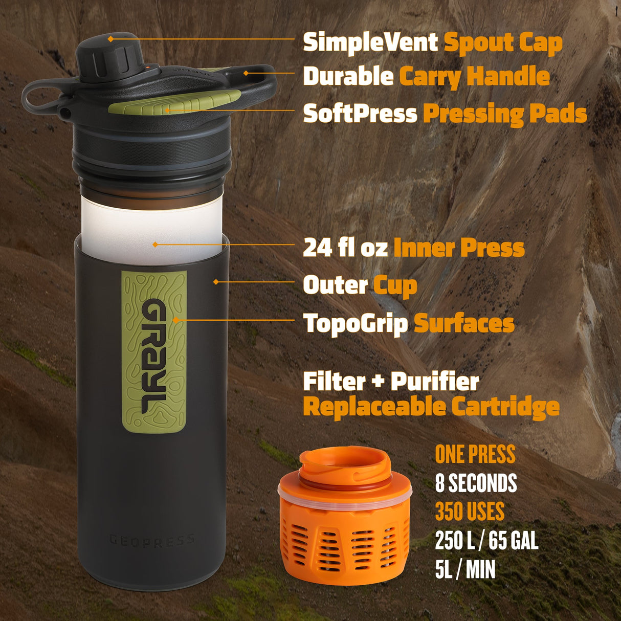 24oz GeoPress® Purifier - Nature